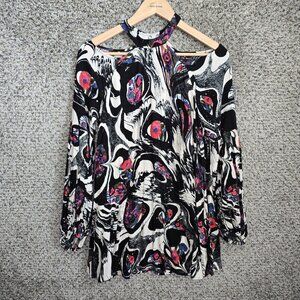 Free People Dress‎ Womens Small Drift Away Tunic Cold Shoulder Casual Mini